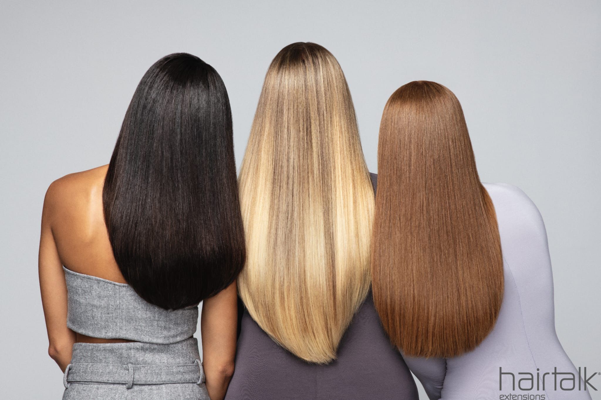 Beispiele für hairtalk Extensions in verschiedenen Haarfarben und Haarlängen